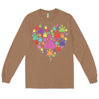 Toasted Coconut heart paw print dog cat lover valentines day t shirt Long Sleeve Tee - linhVisuals