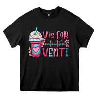 Black v is for valentine venti coffee cup Heavy Core Tee - OliviaCreatesArt