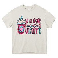 Cream v is for valentine venti coffee cup Heavy Core Tee - OliviaCreatesArt