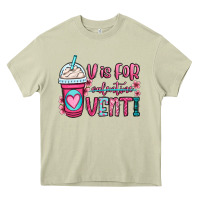 Mossy v is for valentine venti coffee cup Heavy Core Tee - OliviaCreatesArt