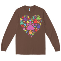 Chestnut heart paw print dog cat lover valentines day t shirt Long Sleeve Tee - linhVisuals