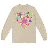 Mushroom heart paw print dog cat lover valentines day t shirt Long Sleeve Tee - linhVisuals