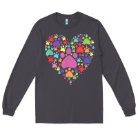 Smoke heart paw print dog cat lover valentines day t shirt Long Sleeve Tee - linhVisuals