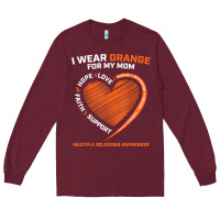Burgundy i wear orange for my mom ms multiple sclerosis awareness t shirt Long Sleeve Tee - linhVisuals