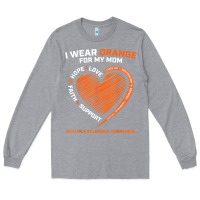 Heather Grey i wear orange for my mom ms multiple sclerosis awareness t shirt Long Sleeve Tee - linhVisuals
