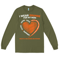 Army Green i wear orange for my mom ms multiple sclerosis awareness t shirt Long Sleeve Tee - linhVisuals