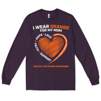 Plum i wear orange for my mom ms multiple sclerosis awareness t shirt Long Sleeve Tee - linhVisuals