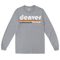 Heather Grey denver colorado vintage 70's 80's retro style men women t shirt Long Sleeve Tee - linhVisuals