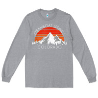 Heather Grey retro vintage steamboat springs colorado distressed t shirt Long Sleeve Tee - linhVisuals