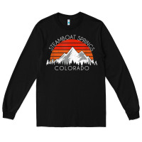 Black retro vintage steamboat springs colorado distressed t shirt Long Sleeve Tee - linhVisuals