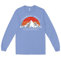 Colony Blue retro vintage steamboat springs colorado distressed t shirt Long Sleeve Tee - linhVisuals