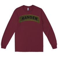 Burgundy army ranger tab subdued infantry grunt pullover hoodie Long Sleeve Tee - linhVisuals