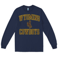 Navy kids wyoming cowboys apparel gameday arch over cowboys t shirt Long Sleeve Tee - linhVisuals