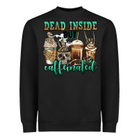 Black dead inside but caffeinated skeleton coffee cups Heavyweight Sweatshirt - Jasminsmagicworld