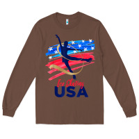 Chestnut ice skating dance support the team tshirt usa flag t shirt Long Sleeve Tee - linhVisuals