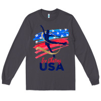 Smoke ice skating dance support the team tshirt usa flag t shirt Long Sleeve Tee - linhVisuals