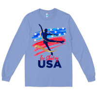 Colony Blue ice skating dance support the team tshirt usa flag t shirt Long Sleeve Tee - linhVisuals