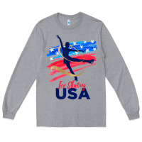Ice Skating Dance Support The Team Tshirt Usa Flag T Shirt Long Sleeve Tee | Teevron
