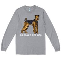 Heather Grey airedale terrier crazy dog lover sweatshirt Long Sleeve Tee - linhVisuals