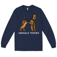 Navy airedale terrier crazy dog lover sweatshirt Long Sleeve Tee - linhVisuals