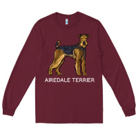 Burgundy airedale terrier crazy dog lover sweatshirt Long Sleeve Tee - linhVisuals