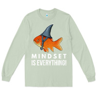 Matcha mindset motivational quote cute goldfish shark fish t shirt Long Sleeve Tee - linhVisuals