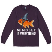 Plum mindset motivational quote cute goldfish shark fish t shirt Long Sleeve Tee - linhVisuals