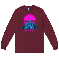 Burgundy pink sun   official gunship t shirt Long Sleeve Tee - linhVisuals