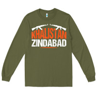 Army Green sikh khalistan zindabad singh punjabi t shirt Long Sleeve Tee - linhVisuals