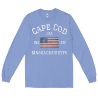 Colony Blue cape cod massachusetts american flag usa travel vintage pullover hoodi Long Sleeve Tee - linhVisuals