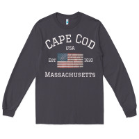 Smoke cape cod massachusetts american flag usa travel vintage pullover hoodi Long Sleeve Tee - linhVisuals