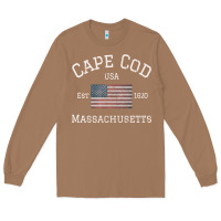 Toasted Coconut cape cod massachusetts american flag usa travel vintage pullover hoodi Long Sleeve Tee - linhVisuals