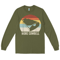 Army Green retro more cowbell shirt funny drummer gift vintage t shirt Long Sleeve Tee - linhVisuals
