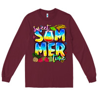 Burgundy summer time Long Sleeve Tee - CowhideDigitalArt