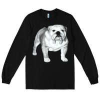 Black English Bulldog Art Long Sleeve Tee - linhVisuals