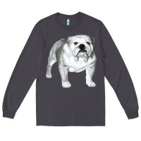 Smoke English Bulldog Art Long Sleeve Tee - linhVisuals
