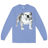 Colony Blue English Bulldog Art Long Sleeve Tee - linhVisuals