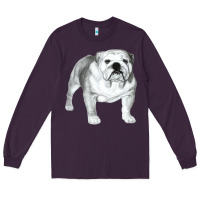 Plum English Bulldog Art Long Sleeve Tee - linhVisuals