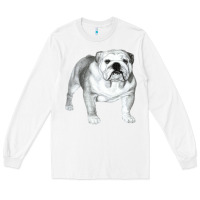 White English Bulldog Art Long Sleeve Tee - linhVisuals