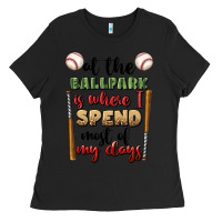Black at the ballpark is where i spend most my days Ladies Tee - BundleAndBundleShop