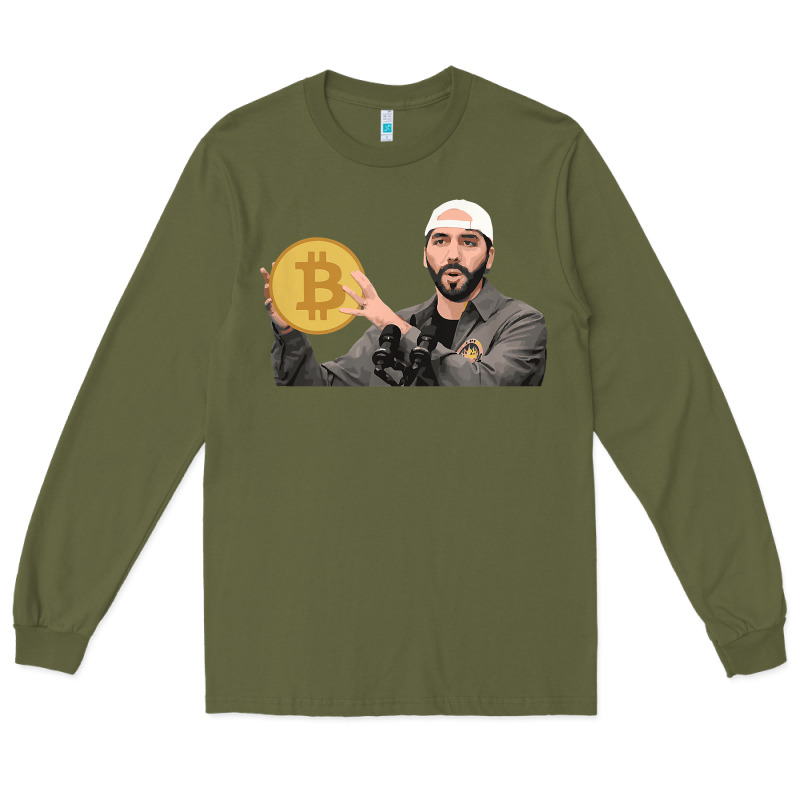 El Salvador Bitcoin Bukele Legal Tender Cryptocurrency Btc T Shirt Long Sleeve Tee by linhVisuals | Teevron