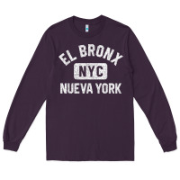 Plum el bronx nueva york nyc gym style distressed white print t shirt Long Sleeve Tee - linhVisuals