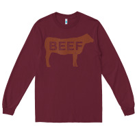 Burgundy beef t shirt, beef cattle shirt Long Sleeve Tee - linhVisuals
