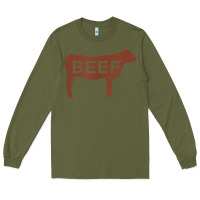 Army Green beef t shirt, beef cattle shirt Long Sleeve Tee - linhVisuals