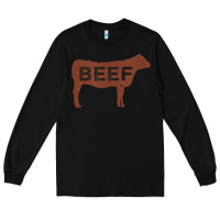 Black beef t shirt, beef cattle shirt Long Sleeve Tee - linhVisuals