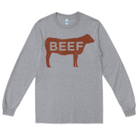 Heather Grey beef t shirt, beef cattle shirt Long Sleeve Tee - linhVisuals