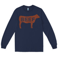 Navy beef t shirt, beef cattle shirt Long Sleeve Tee - linhVisuals