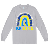 Moon Dust be kind down syndrome awareness blue ribbon rainbow march 21 t shirt Long Sleeve Tee - linhVisuals