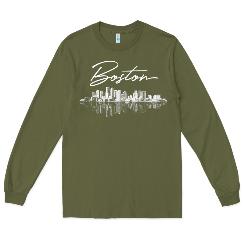 Boston Skyline T Shirt For Women, Men, Girls & Boys Long Sleeve Tee by linhVisuals | Teevron