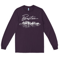 Plum boston skyline t shirt for women, men, girls & boys Long Sleeve Tee - linhVisuals